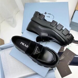 Prada Black Loafers with Chunky Sole